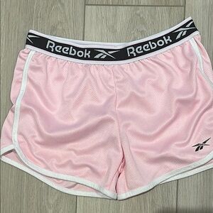 Reebok Pink Athletic Shorts with White Trim